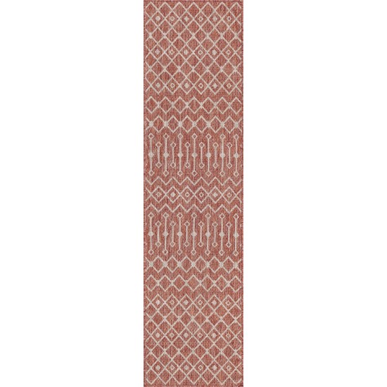 Rug Unique Loom Outdoor Trellis Rust Red Runner 2' 0 x 8' 0