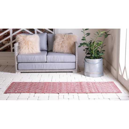Rug Unique Loom Outdoor Trellis Rust Red Runner 2' 0 x 8' 0