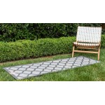 Rug Unique Loom Outdoor Trellis Gray Runner 2' 2 x 6' 0