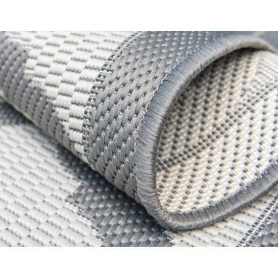 Rug Unique Loom Outdoor Trellis Gray Runner 2' 2 x 6' 0