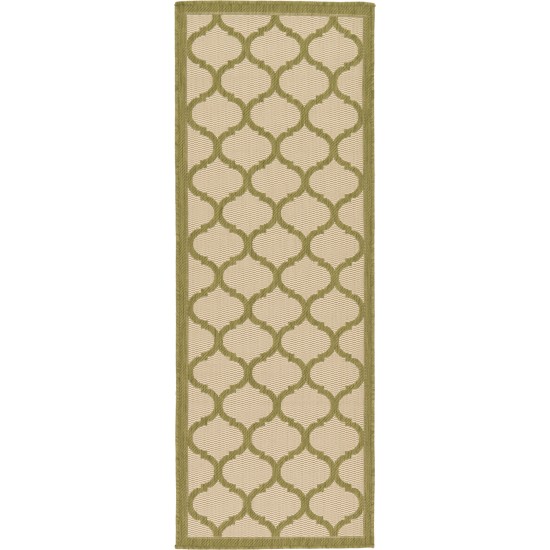 Rug Unique Loom Outdoor Trellis Olive Runner 2' 2 x 6' 0