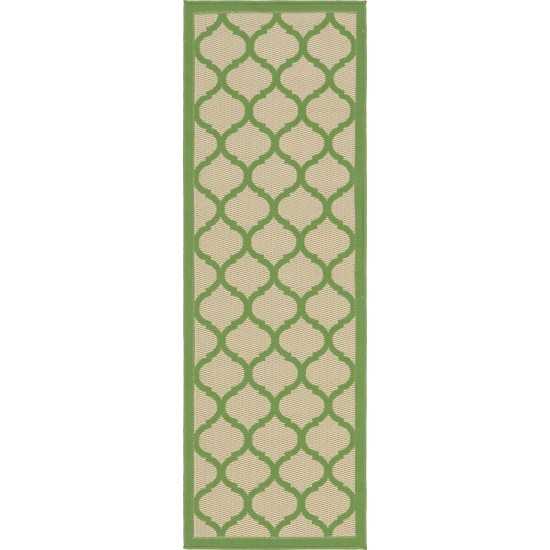 Rug Unique Loom Outdoor Trellis Green Runner 2' 2 x 6' 0