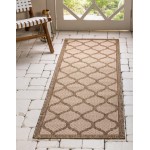 Rug Unique Loom Outdoor Trellis Brown Runner 2' 2 x 6' 0