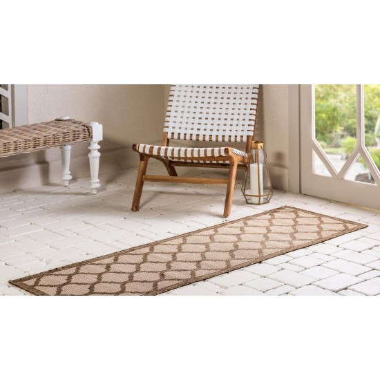 Rug Unique Loom Outdoor Trellis Brown Runner 2' 2 x 6' 0