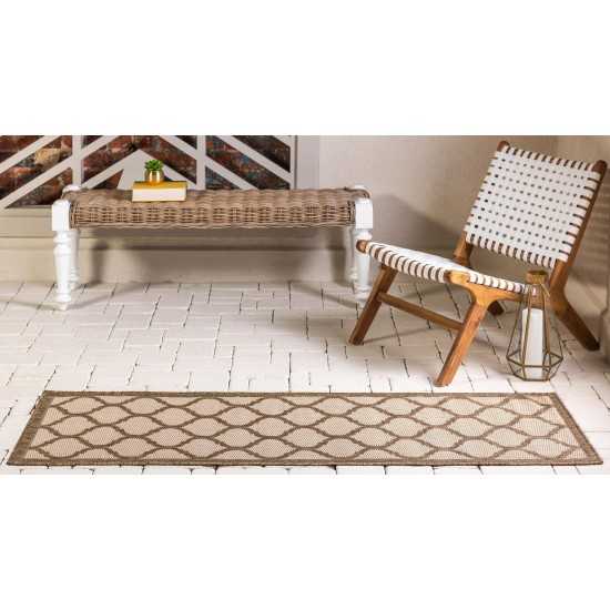 Rug Unique Loom Outdoor Trellis Brown Runner 2' 2 x 6' 0