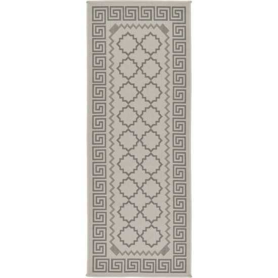 Rug Unique Loom Outdoor Trellis Gray Runner 2' 2 x 6' 0