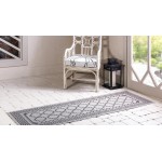 Rug Unique Loom Outdoor Trellis Gray Runner 2' 2 x 6' 0