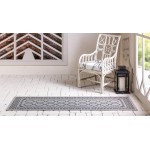 Rug Unique Loom Outdoor Trellis Gray Runner 2' 2 x 6' 0