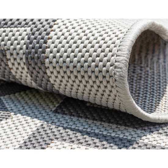 Rug Unique Loom Outdoor Trellis Gray Runner 2' 2 x 6' 0