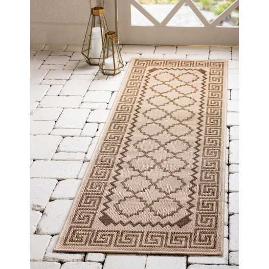 Rug Unique Loom Outdoor Trellis Beige Runner 2' 2 x 6' 0