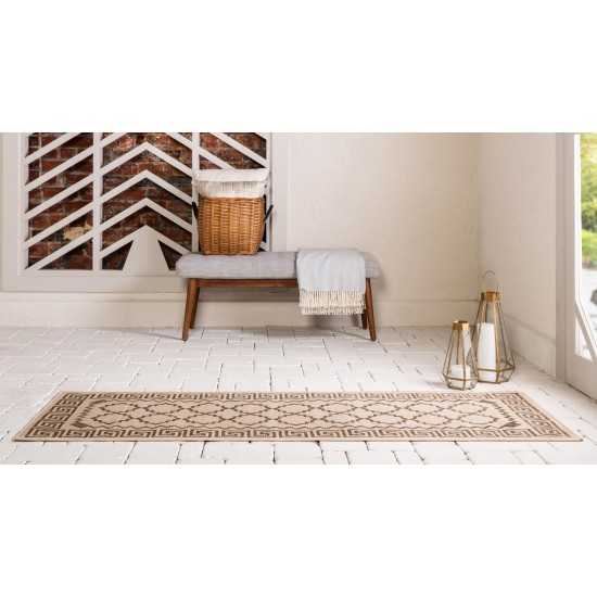 Rug Unique Loom Outdoor Trellis Beige Runner 2' 2 x 6' 0