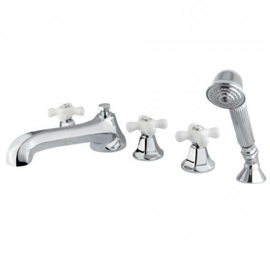 Kingston Brass Roman Tub Faucet with Hand Shower, Polished Chrome