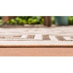 Rug Unique Loom Outdoor Trellis Beige Runner 2' 2 x 6' 0