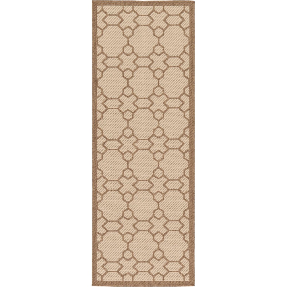 Rug Unique Loom Outdoor Trellis Beige Runner 2' 2 x 6' 0 Rug Unique Loom Outdoor Trellis Beige Runner 2' 2 x 6' 0