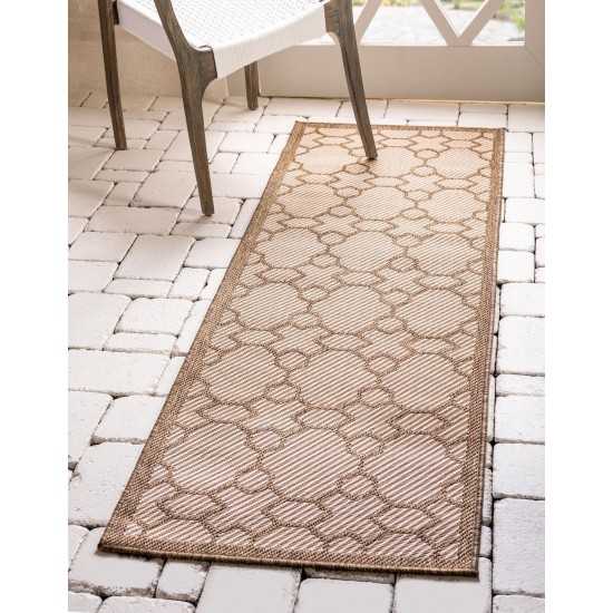 Rug Unique Loom Outdoor Trellis Beige Runner 2' 2 x 6' 0