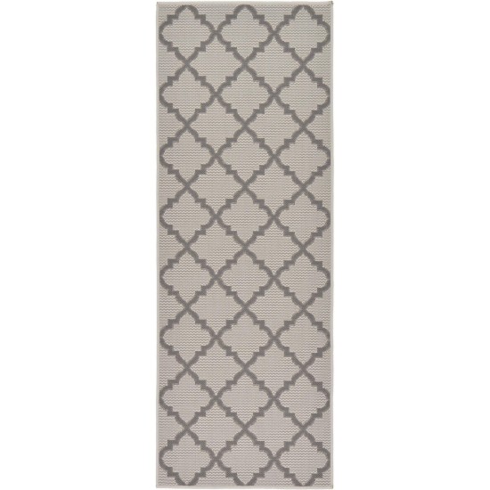 Rug Unique Loom Outdoor Trellis Gray Runner 2' 2 x 6' 0