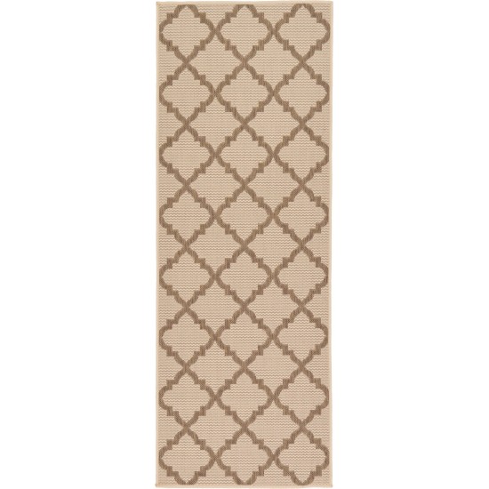 Rug Unique Loom Outdoor Trellis Beige Runner 2' 2 x 6' 0