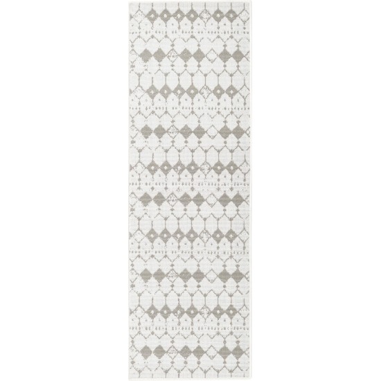 Rug Unique Loom Outdoor Trellis Ivory/Gray Runner 2' 0 x 6' 0