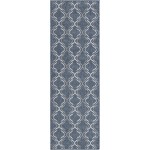 Rug Unique Loom Outdoor Trellis Navy Blue Runner 2' 0 x 6' 0