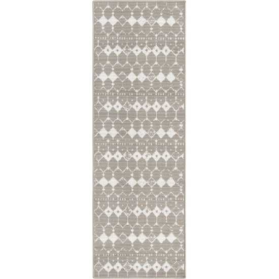 Rug Unique Loom Outdoor Trellis Gray Runner 2' 0 x 6' 0