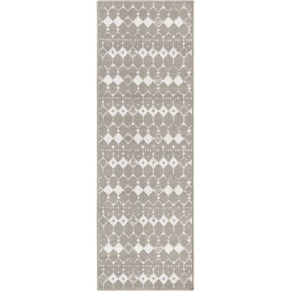 Rug Unique Loom Outdoor Trellis Gray Runner 2' 0 x 6' 0