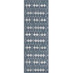 Rug Unique Loom Outdoor Trellis Navy Blue Runner 2' 0 x 6' 0