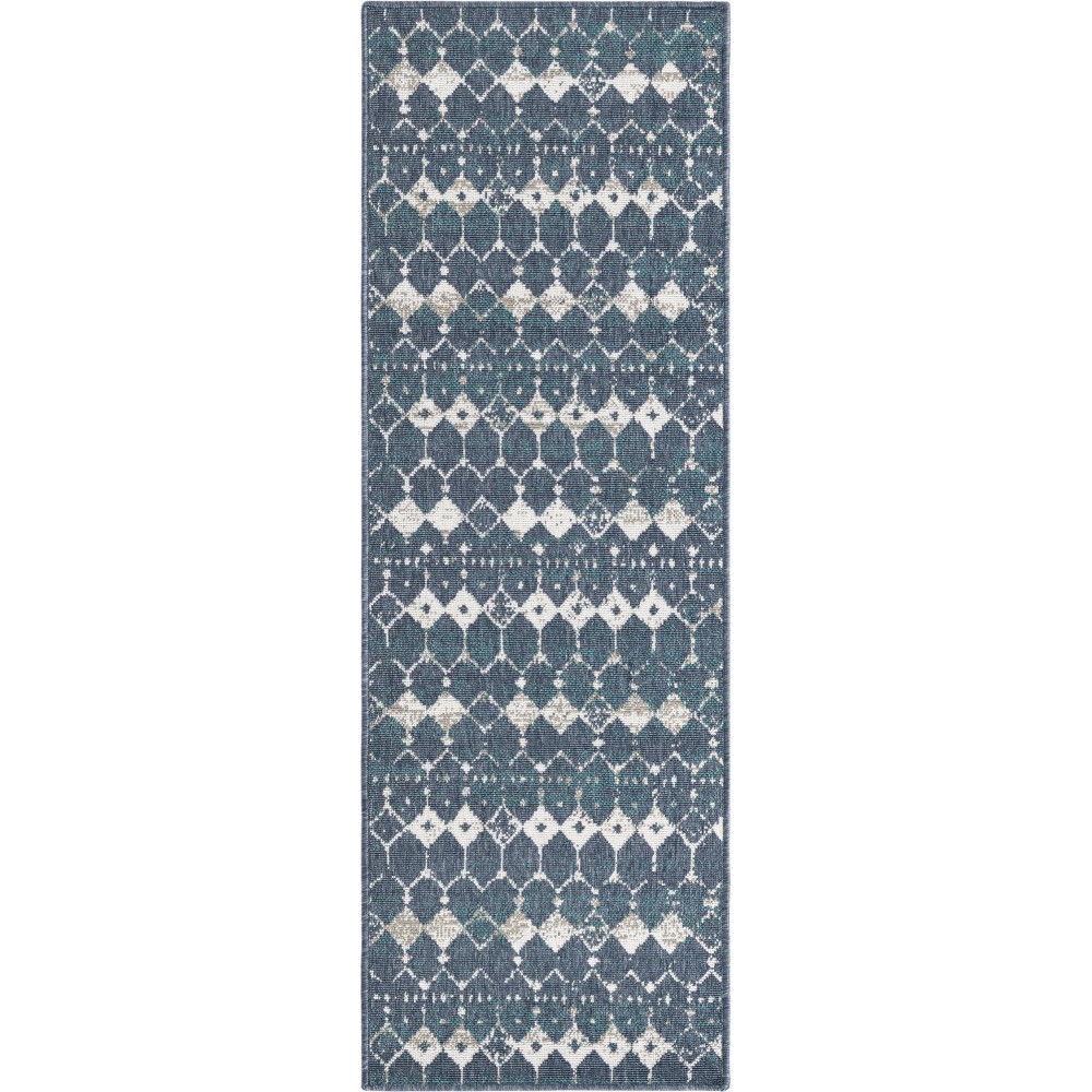 Rug Unique Loom Outdoor Trellis Navy Blue Runner 2' 0 x 6' 0 Rug Unique Loom Outdoor Trellis Navy Blue Runner 2' 0 x 6' 0