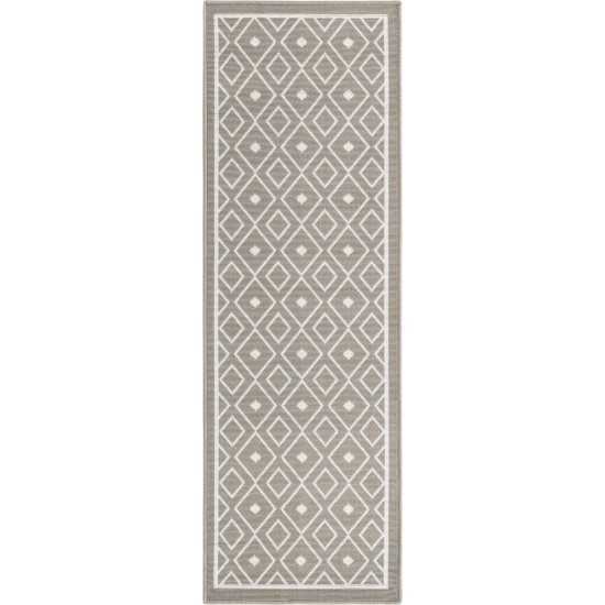 Rug Unique Loom Outdoor Trellis Gray Runner 2' 0 x 6' 0