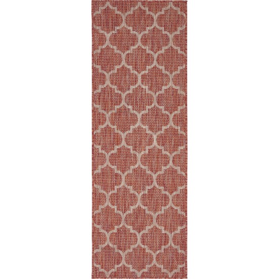 Rug Unique Loom Outdoor Trellis Rust Red Runner 2' 0 x 6' 0