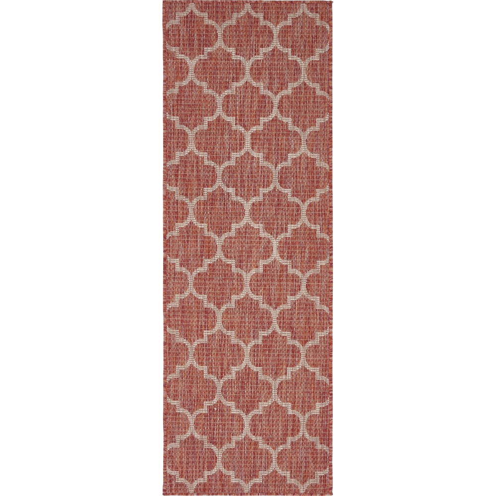 Rug Unique Loom Outdoor Trellis Rust Red Runner 2' 0 x 6' 0 Rug Unique Loom Outdoor Trellis Rust Red Runner 2' 0 x 6' 0