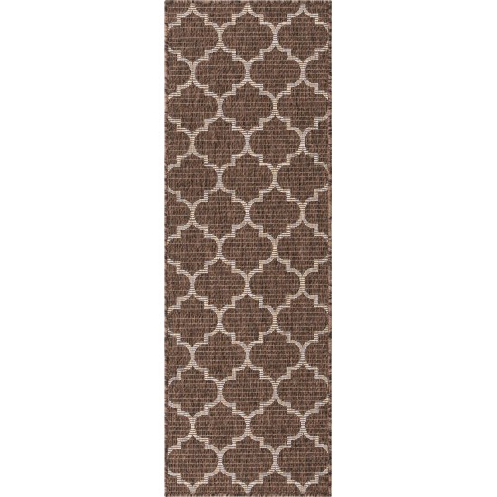 Rug Unique Loom Outdoor Trellis Brown Runner 2' 0 x 6' 0