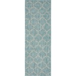 Rug Unique Loom Outdoor Trellis Aquamarine Runner 2' 0 x 6' 0