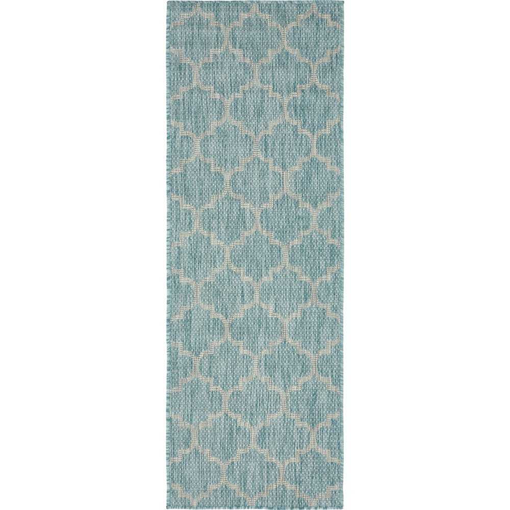 Rug Unique Loom Outdoor Trellis Aquamarine Runner 2' 0 x 6' 0 Rug Unique Loom Outdoor Trellis Aquamarine Runner 2' 0 x 6' 0
