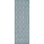 Rug Unique Loom Outdoor Trellis Teal Runner 2' 0 x 6' 0
