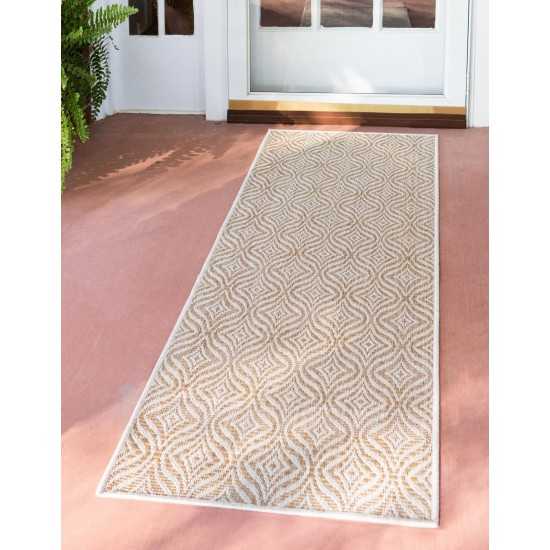 Rug Unique Loom Outdoor Trellis Tan Runner 2' 0 x 6' 0