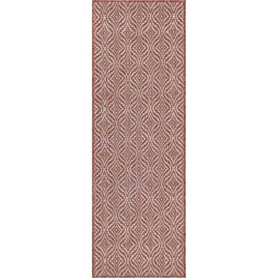 Rug Unique Loom Outdoor Trellis Rust Red Runner 2' 0 x 6' 0