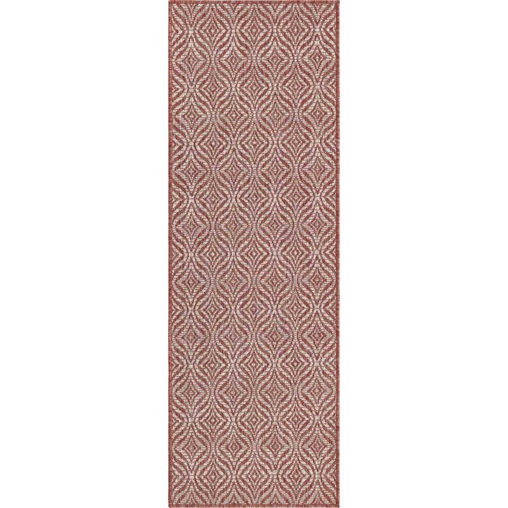 Rug Unique Loom Outdoor Trellis Rust Red Runner 2' 0 x 6' 0