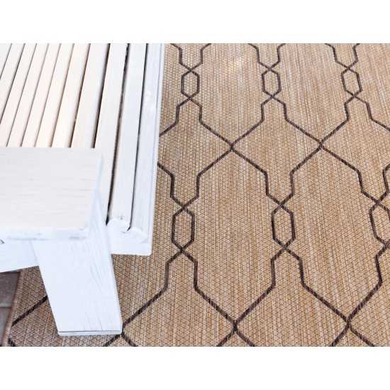 Rug Unique Loom Outdoor Trellis Tan Runner 2' 0 x 6' 0
