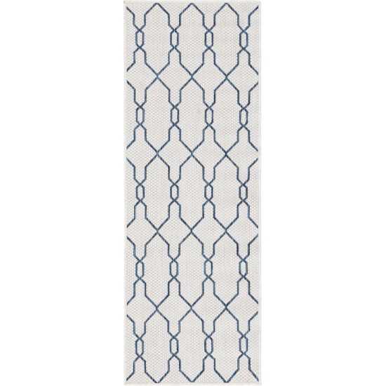 Rug Unique Loom Outdoor Trellis Ivory Runner 2' 0 x 6' 0