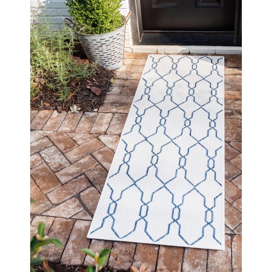 Rug Unique Loom Outdoor Trellis Ivory Runner 2' 0 x 6' 0