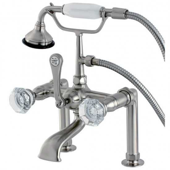 Aqua Vintage Celebrity Deck Mount Clawfoot Tub Faucet, Brushed Nickel