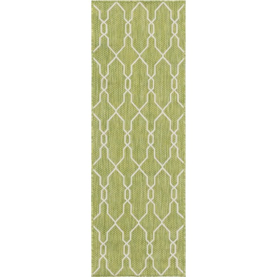 Rug Unique Loom Outdoor Trellis Green Runner 2' 0 x 6' 0