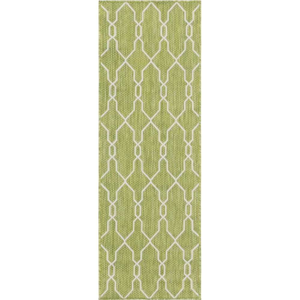 Rug Unique Loom Outdoor Trellis Green Runner 2' 0 x 6' 0