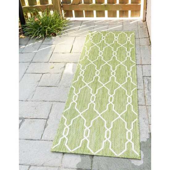 Rug Unique Loom Outdoor Trellis Green Runner 2' 0 x 6' 0