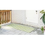 Rug Unique Loom Outdoor Trellis Green Runner 2' 0 x 6' 0