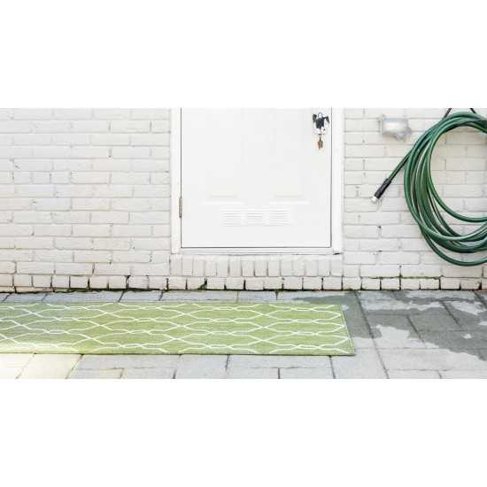 Rug Unique Loom Outdoor Trellis Green Runner 2' 0 x 6' 0