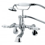 Kingston Brass Vintage Wall Mount Clawfoot Tub Faucet with Hand Shower, Polished Chrome