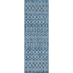 Rug Unique Loom Outdoor Trellis Teal Runner 2' 0 x 6' 0