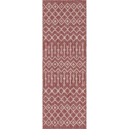 Rug Unique Loom Outdoor Trellis Rust Red Runner 2' 0 x 6' 0