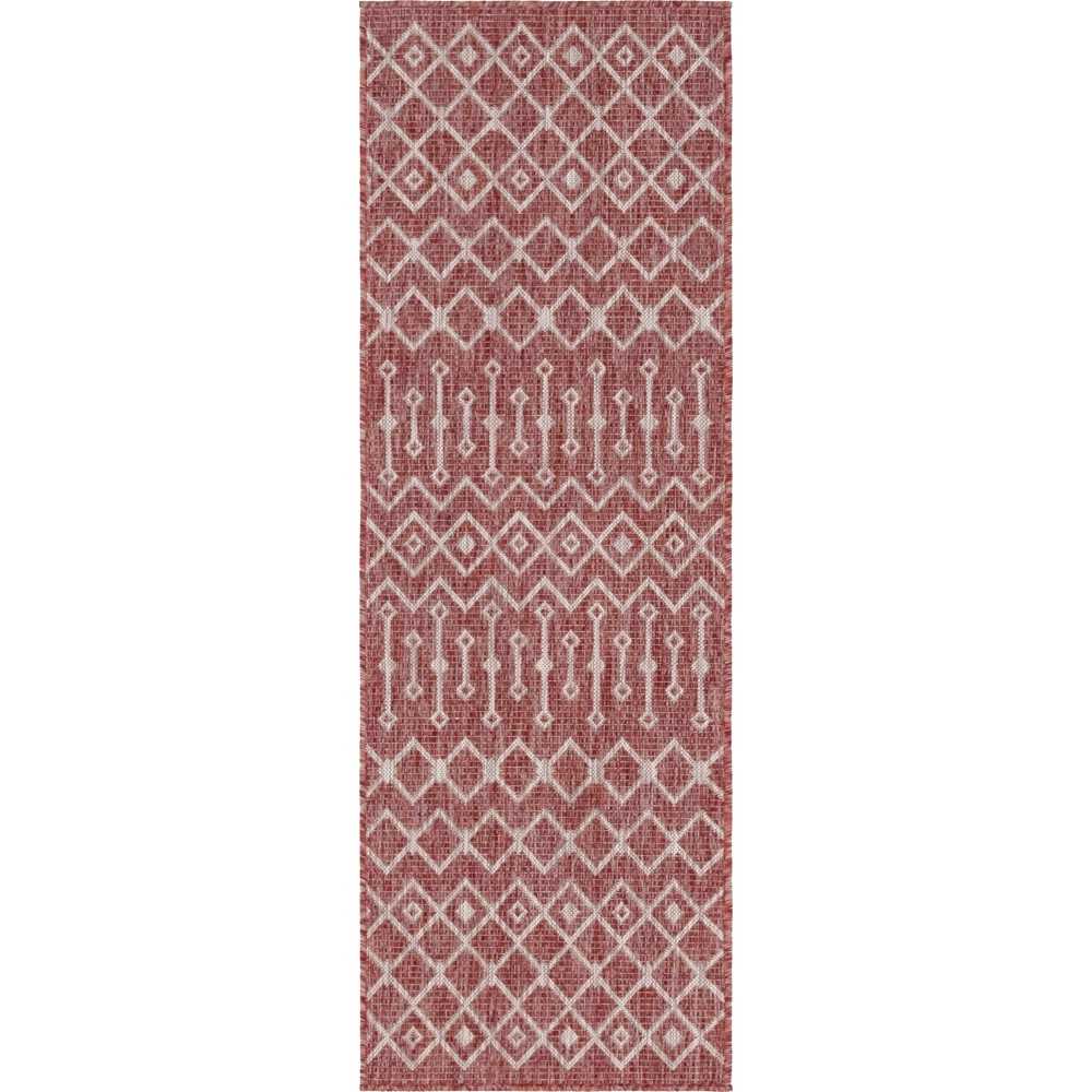 Rug Unique Loom Outdoor Trellis Rust Red Runner 2' 0 x 6' 0